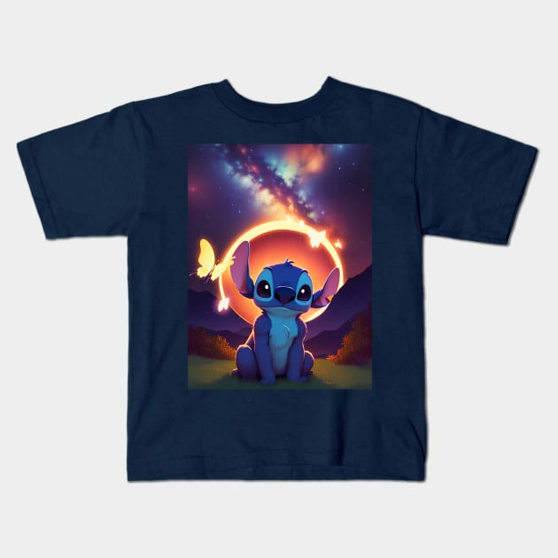 Stitch fairy Kids T-Shirt by cloudart2868